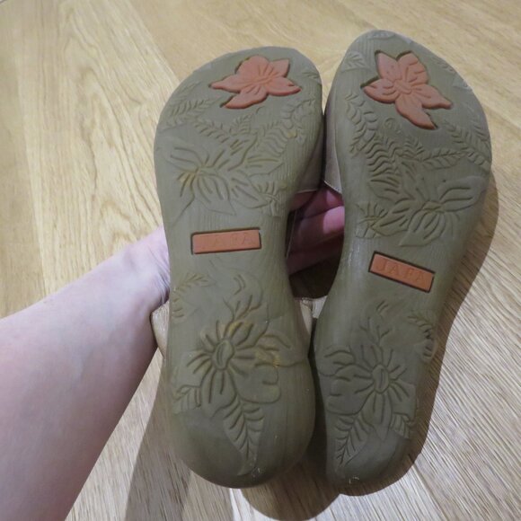 JAFA Antique Distressed Brown Strappy Cut Out Leather Comfort Sandals Boho - Picture 13 of 14